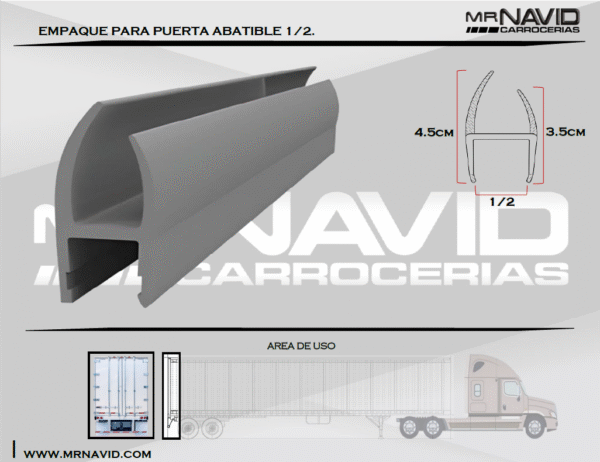Empaque (Gasket) Para Puerta Abatible 1/2 - Image 2