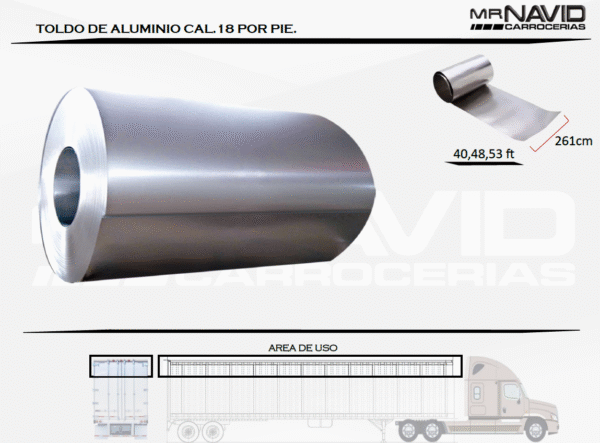 Toldo de Aluminio cal.18 de 53 pies - Image 3